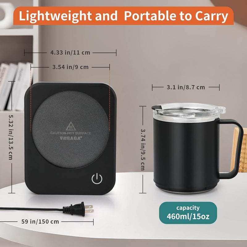 Vobaga Coffee Mug Warmer Set with Auto Shut Off, 15 oz Coffee Mug Gift Set & 3 Temperature Settings Home Office Desk Accessories - Image 5